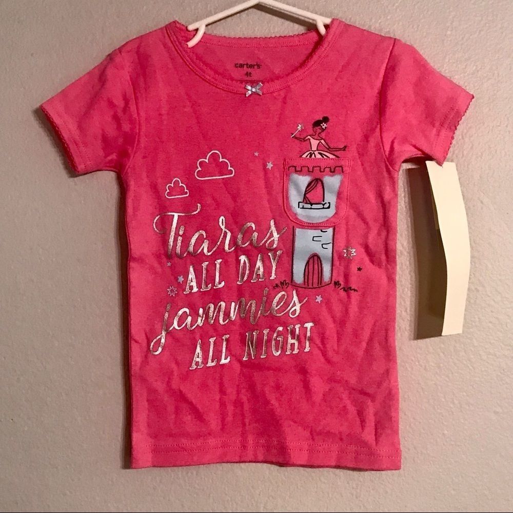 Carters Toddler Girls Short Sleeve Princess Pajama Top